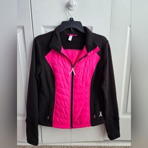 Ladies breast cancer awareness pink black jacket casual